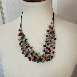MultiColor Beaded Statement Necklace